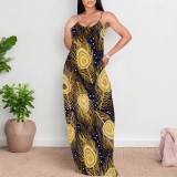 1 Piece Custom Casual Digital Printing Straps Maxi Dress