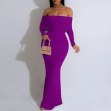 1 Piece Custom Casual Digital Printing Off Shoulder Maxi Dress