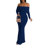 1 Piece Custom Casual Digital Printing Off Shoulder Maxi Dress