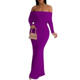 1 Piece Custom Casual Digital Printing Off Shoulder Maxi Dress