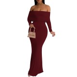 1 Piece Custom Casual Digital Printing Off Shoulder Maxi Dress