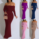 1 Piece Custom Casual Digital Printing Off Shoulder Maxi Dress