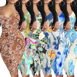 1 Piece Custom Casual Digital Printing Sleeveless U Neck Midi Dress