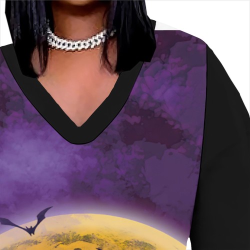 1 Piece Custom Casual Digital Printing V Neck Plus Size Maxi Dress