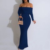 1 Piece Custom Casual Digital Printing Off Shoulder Maxi Dress