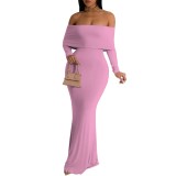 1 Piece Custom Casual Digital Printing Off Shoulder Maxi Dress