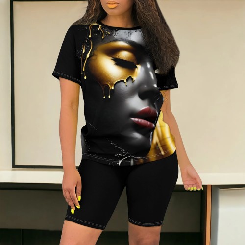 1 Piece Custom Casual Digital Printing Avatar Short Set