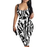 1 Piece Custom Casual Digital Printing Sleeveless U Neck Midi Dress