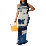 1 Piece Custom Casual Digital Printing Sleeveless Maxi Dress