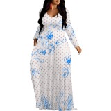 1 Piece Custom Casual Digital Printing V Neck Maxi Dress