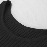 Womens 2 Piece Sweater Dress Knitted Crop Top Bodycon Midi Dresses Set