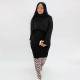 Womens 2 Piece Sweater Dress Knitted Crop Top Bodycon Midi Dresses Set