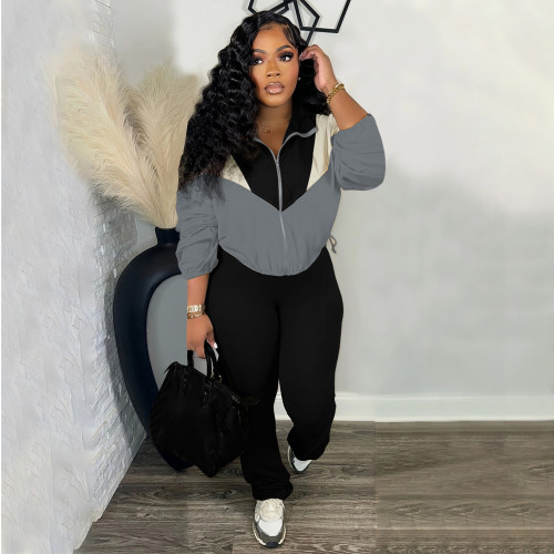 Womens 2 Piece Outfits Zipper Cropped Jacket High Waist Bodycon Tracksuit