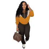 Womens 2 Piece Outfits Zipper Cropped Jacket High Waist Bodycon Tracksuit