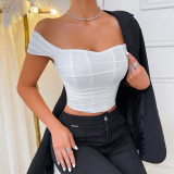 New Sexy Women Solid Backless Camisole Strap Shoulder Crop Top