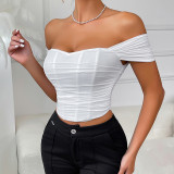 New Sexy Women Solid Backless Camisole Strap Shoulder Crop Top
