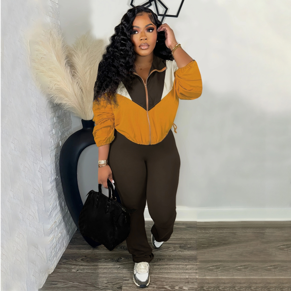 Womens 2 Piece Outfits Zipper Cropped Jacket High Waist Bodycon Tracksuit