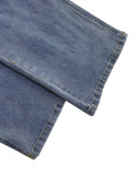 Women's Button Front Pocket Bow Decor Casual Denim Jeans