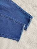 Elastic Ripped Tassel Straight-leg Jeans
