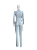 Elastic Twisted Long Sleeve Rompers & Trousers with Pockets