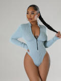 Elastic Twisted Long Sleeve Rompers & Trousers with Pockets