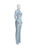 Elastic Twisted Long Sleeve Rompers & Trousers with Pockets