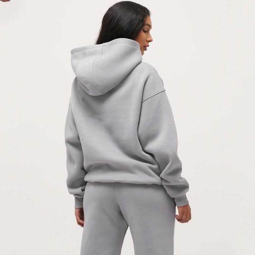Casual Solid Color Pocket Patchwork Hoodie Sweatsuit Long Sleeve Two Pieces