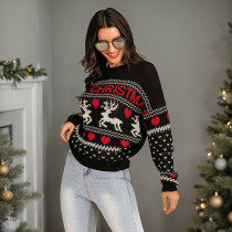 Christmas Reindeer Sweater Knitted Pullover Women Jerseys Knitted Warm Jumper