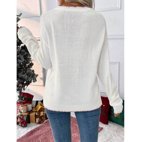 Crewneck Bow Sweaters Y2k Coquette Tops Fall Graphic Pullover Knit Sweater