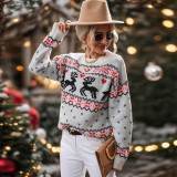 Christmas Sweaters Funny Xmas Tree Reindeer Pullover Long Sleeve Knit Sweater