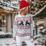 Christmas Sweaters Funny Xmas Tree Reindeer Pullover Long Sleeve Knit Sweater