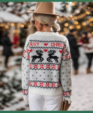 Christmas Sweaters Funny Xmas Tree Reindeer Pullover Long Sleeve Knit Sweater