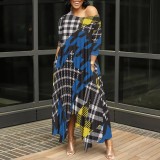 1 Piece Custom Casual Digital Printing Irregular Maxi Dress