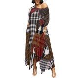1 Piece Custom Casual Digital Printing Irregular Maxi Dress