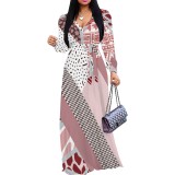 1 Piece Custom Casual Digital Printing V Neck Maxi Dress