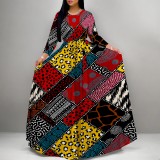 1 Piece Custom Casual Digital Printing Scoop Neck Maxi Dress