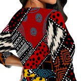 1 Piece Custom Casual Digital Printing Scoop Neck Maxi Dress