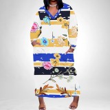 1 Piece Custom Casual Digital Printing V Neck Plus Size Long Dress