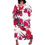 1 Piece Custom Casual Digital Printing V Neck Plus Size Long Dress