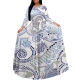 1 Piece Custom Casual Digital Printing Scoop Neck Maxi Dress