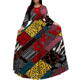 1 Piece Custom Casual Digital Printing Scoop Neck Maxi Dress