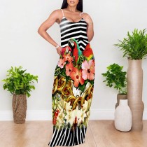 1 Piece Custom Casual Digital Printing Straps Maxi Dress