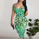 1 Piece Custom Casual Digital Printing Sleeveless U Neck Midi Dresses