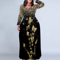1 Piece Custom Casual Digital Printing Plus Size Long Dress