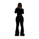 Solid Women's Clothing High Elastic Zipper Two Piece