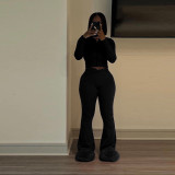 Solid Women's Clothing High Elastic Zipper Two Piece