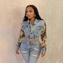 Denim Print Stretch Jacket