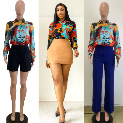 Casual Printed Long Sleeve Shirt