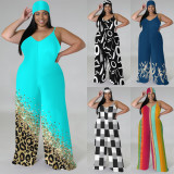 1 Piece Custom Casual Digital Printing Straps Plus Size 1 Piece Jumpsuits