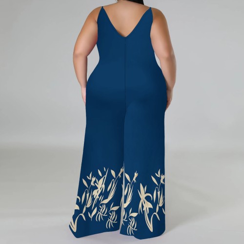 1 Piece Custom Casual Digital Printing Straps Plus Size 1 Piece Jumpsuits
